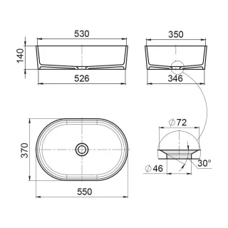 Раковина мебельная La Fenice Senso FNC-08-SEN-M 55 см