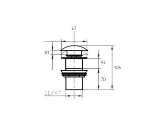 Донный клапан Bronze de Luxe 1001R, красный
