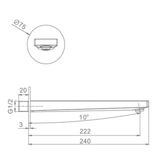 Излив встраиваемый Raglo R473.61 хром