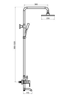 Душевая стойка РМС SUS124BL-009DK чёрный
