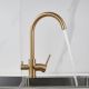 Смеситель для кухни Shevanik S128G с подключением фильтра золотой сатин