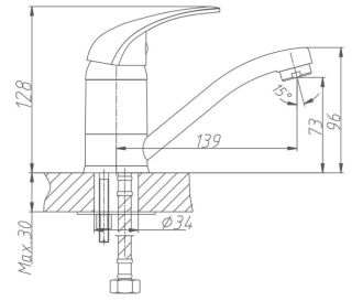 Смеситель для кухни Haiba HB4503 хром