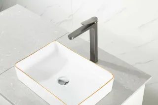 Смеситель для раковины Gappo G1010-29 оружейная сталь