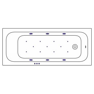 Гидромассажная ванна WHITECROSS Vibe 0105.180075.100.RELAX.BR 180x75 см Relax бронза