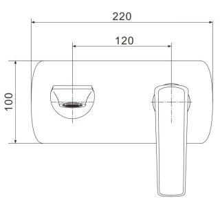 Встраиваемый смеситель для раковины Rose R1341H чёрный матовый