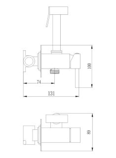 Гигиенический душ со смесителем Haiba HB5512-4 бронза