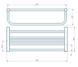 Полка для полотенец Haiba HB8424 хром
