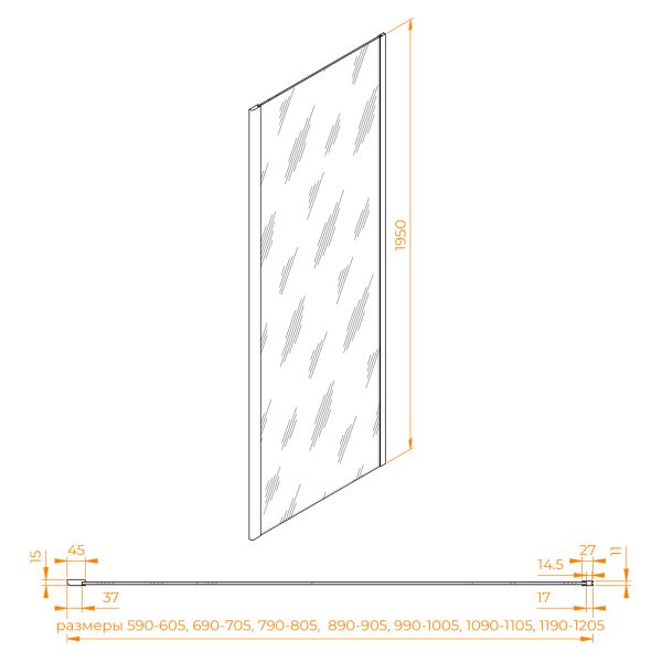 Боковая панель RGW Z-050-2Gr 352205206-110 60 см серый