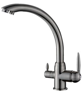 Смеситель для кухни Haiba HB76846 с подключением фильтра питьевой воды сатин