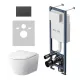 Комплект унитаза с инсталляцией AM.PM Sense IS110138.741701 с сиденьем Микролифт и черной клавишей смыва