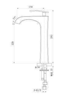 Смеситель для раковины Wonzon & Woghand Triumph WW-561104-CR хром