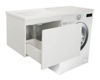 Подвесная тумба с раковиной Эстет Dallas Luxe ФР-00009675 Л 105см один ящик белый