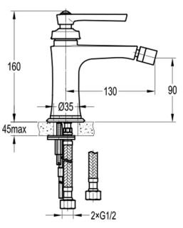 Смеситель для биде Swedbe Terracotta Art 2505 бронза